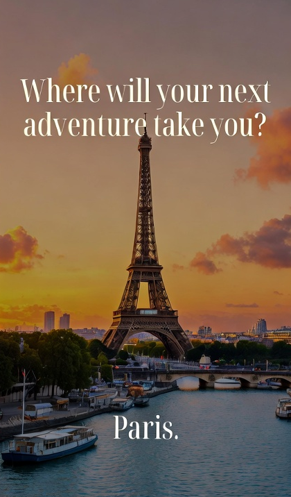 Paris Eiffel Tower at Sunset